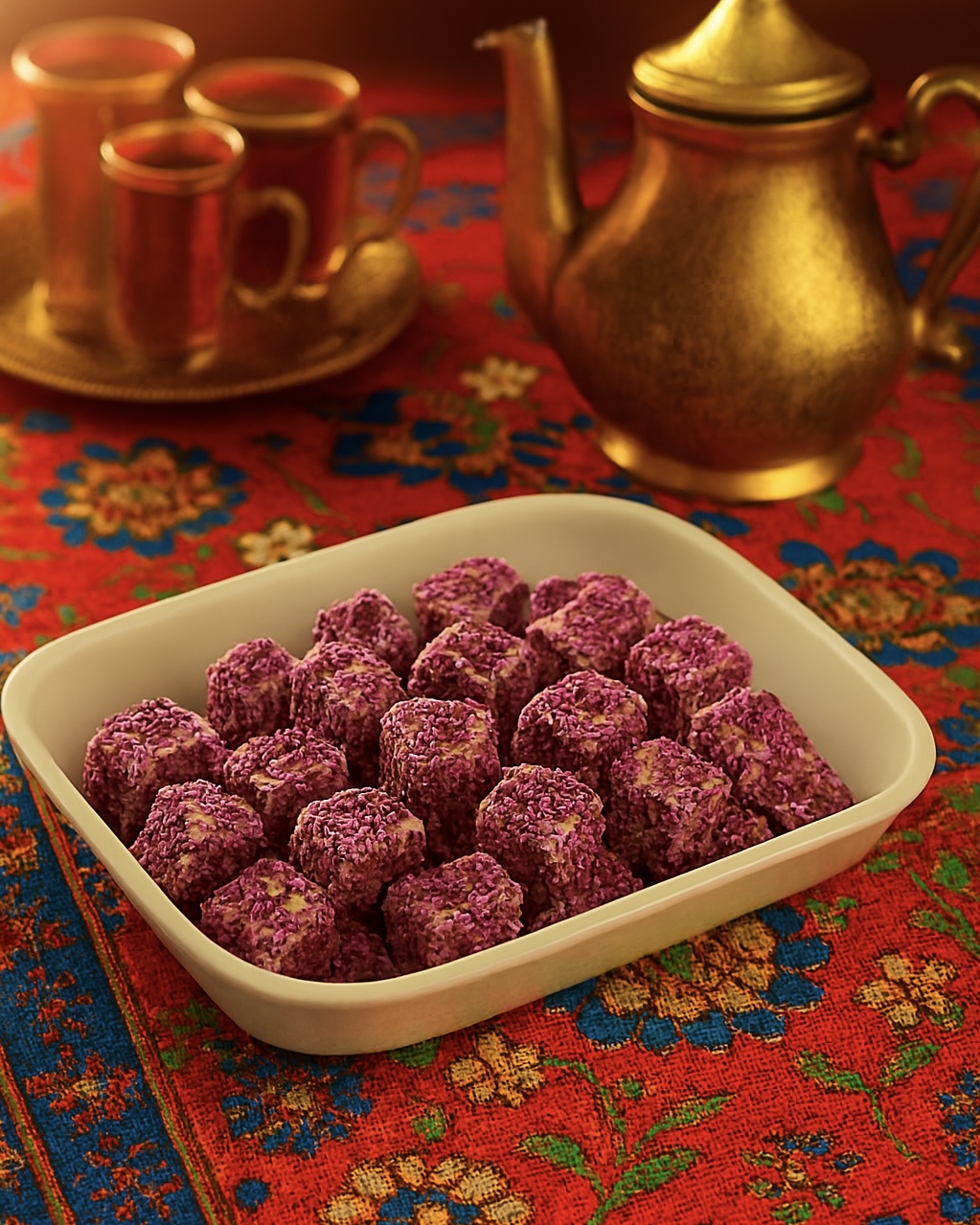 تصویر لوکوم پر مغز گل محمدی 